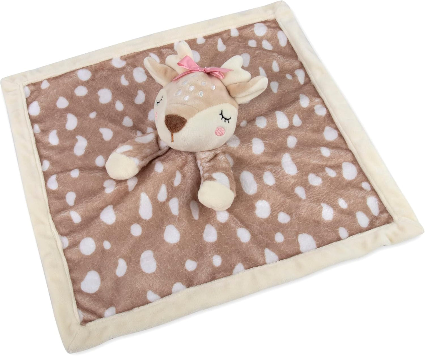 Minky Baby Essentials - Plush Deer Lovey Snuggler Blanket | Soft Security Blanket for All Ages (Freckled Fawn)
