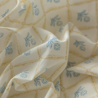 Floral Duvet Cover Twin XL Cozy Cotton College Dorm Bedding Set Blue Floral for Teen Girls Shabby Grid Flowers Coquette Comforter Cover with Zipper Closure Romantic Bedding Sets Boho Style,All Season