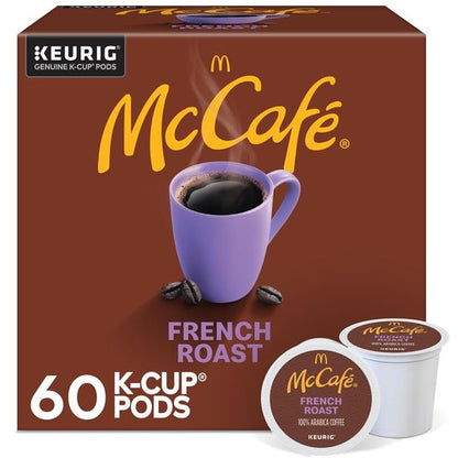 McCafe French Roast Coffee K-Cup Pods - Dark Roast, Single Serve, 60 Count (6 Packs of 10)
