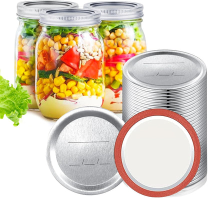 Skiennix Electric Mason Jar Vacuum Sealer Kit - 48-Piece Set with Lids & Rings for Wide Mouth Jars