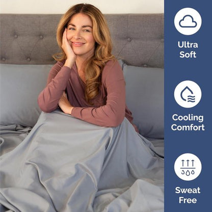 Comfy Twin Size 3-Piece Sheet Set by [Brand Name] | Breathable & Cooling Luxury Bedding - Deep Pockets, Soft, Wrinkle-Free - Steel Blue
