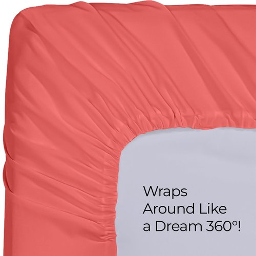Utopia Bedding Queen Fitted Sheet - Bottom Sheet - Deep Pocket - Soft Microfiber - Shrinkage and Fade Resistant - Easy Care -1 Fitted Sheet Only (Coral)