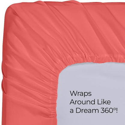 Utopia Bedding Queen Fitted Sheet - Bottom Sheet - Deep Pocket - Soft Microfiber - Shrinkage and Fade Resistant - Easy Care -1 Fitted Sheet Only (Coral)