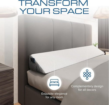 Kolbs Full Size Bed Wedge Pillow - Stylish Headboard Gap Filler for Comfort & Support