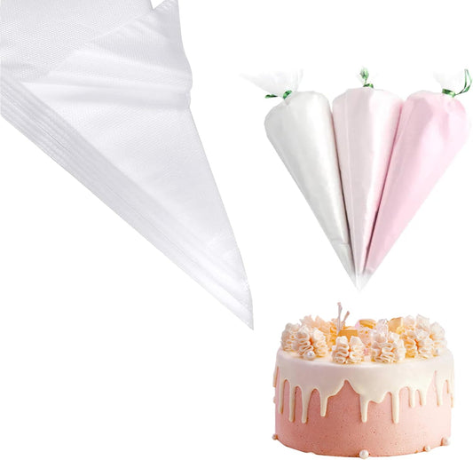 Skiennix 100-Count Anti-Burst Piping Bags - 12-Inch Disposable Cake Decorating Bags for Icing & Frosting