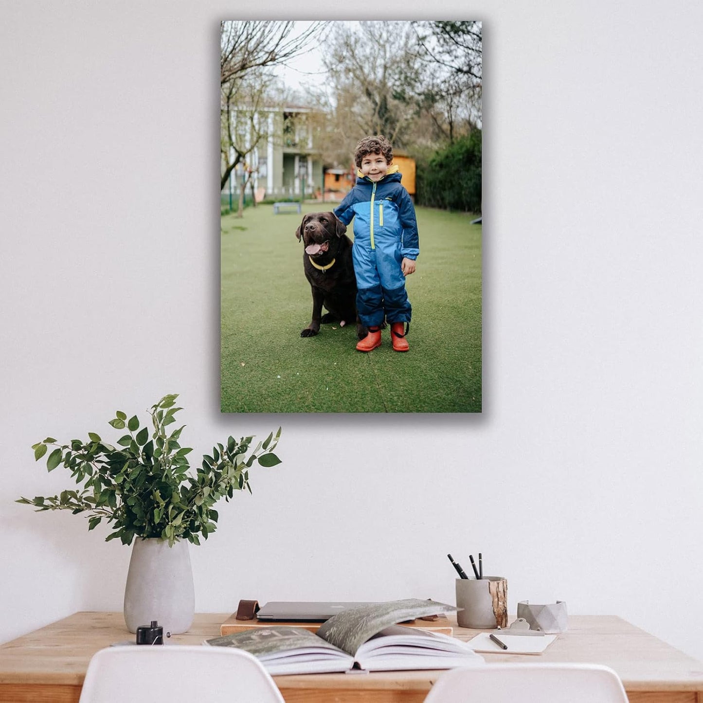 Skiennix Custom Canvas Prints - Personalized Framed Wall Art for Pet & Family Photos | 10'' x 12''