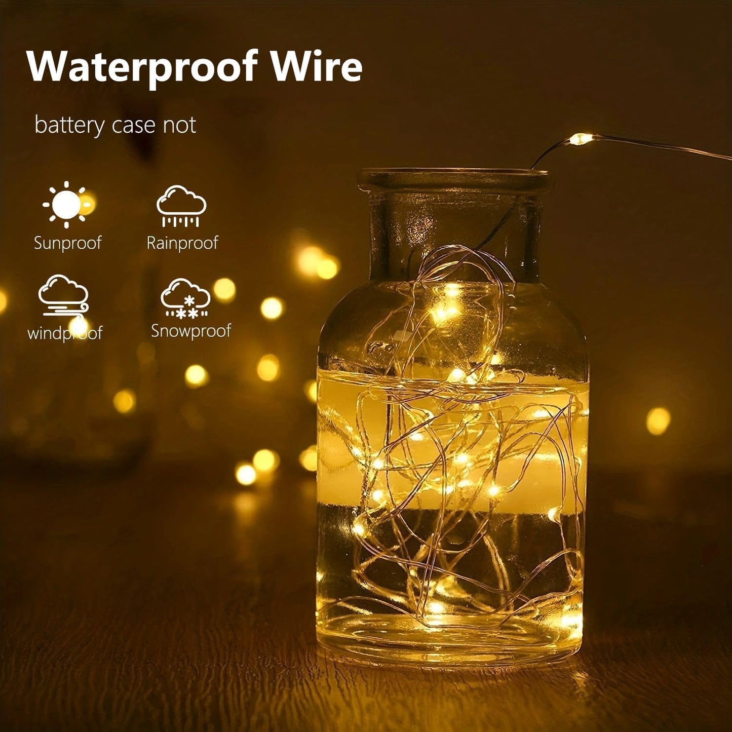 Skiennix 50 LED Fairy Lights - Battery Operated with Remote Control Timer | 16 FT Warm White Twinkle String Lights for Indoor & Outdoor Décor