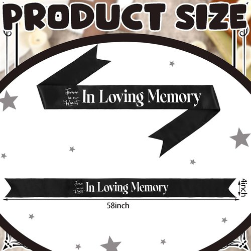 Fanfanwin Funeral Sash - Memorial Ribbon for Casket or Wreath | 58x4'' Black Celebration of Life