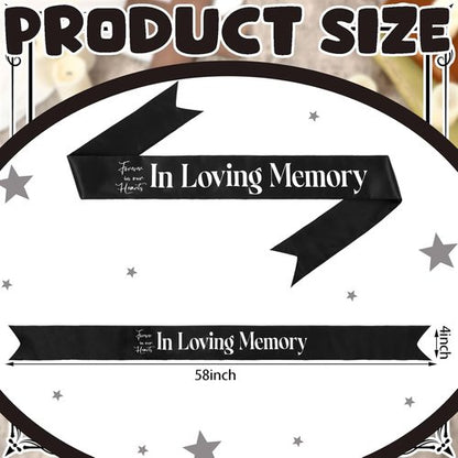 Fanfanwin Funeral Sash - Memorial Ribbon for Casket or Wreath | 58x4'' Black Celebration of Life