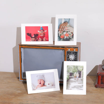 Litpoetic 200 Pack Standing Paper Picture Frames 4x6,Cardboard Photo Frame with Easel,Paper Photo Frame Cards,Gallery Frames Bulk For Mother's Day,Father's Day, Graduation - White