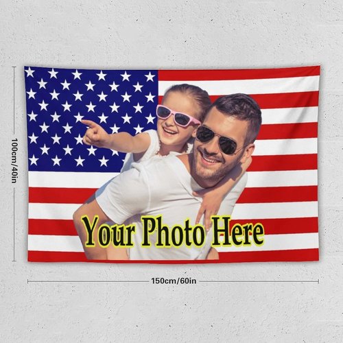 KAMXPOE Custom Wall Tapestry - Personalized Photo Blanket for Dorm Room | 60x40 Inch