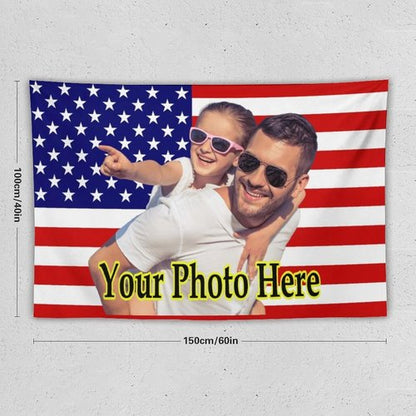 KAMXPOE Custom Wall Tapestry - Personalized Photo Blanket for Dorm Room | 60x40 Inch