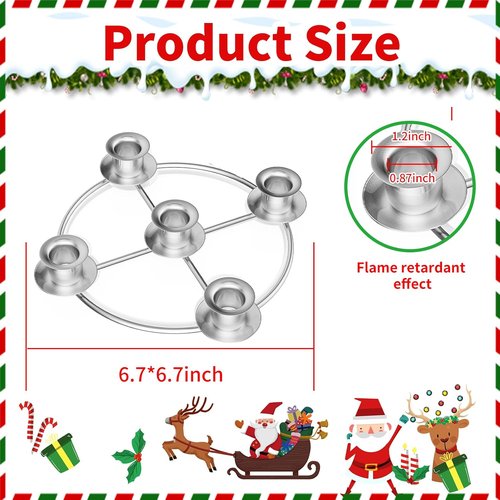 Advent Wreath Candle Holder - Elegant Silver Design for Tapered Advent Candles | Perfect for Christmas Decor