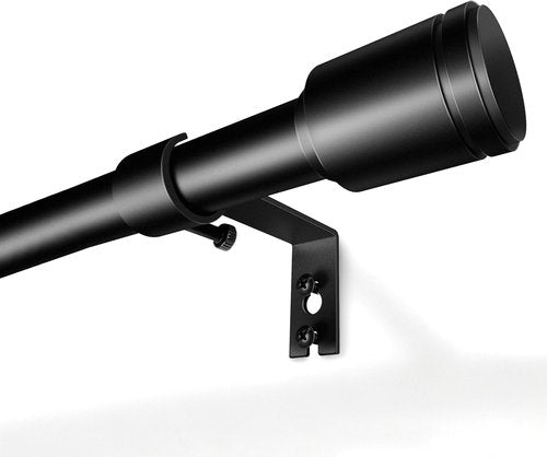 Adjustable Black Curtain Rods by [Brand Name] - 5/8” Diameter, 30-120 Inch for Windows | Perfect for Small Curtains