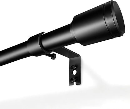 Adjustable Black Curtain Rods by [Brand Name] - 5/8” Diameter, 30-60 Inch for 30-54 Inch Windows