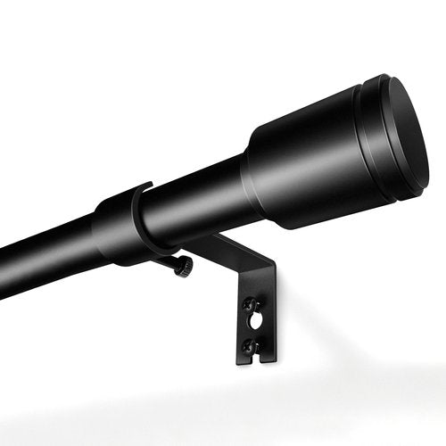 5/8” Diameter Curtain Rods 30-90 Inch, for 30-84 Inch Windows, Adjustable Splicing Black Curtain Rods for Windows with Brackets, Window Rod Long Small Curtains Rod