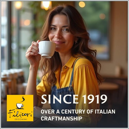 Filicori Zecchini Italian Espresso Beans – Bold Dark Roast Arabica & Robusta Blend Italian Coffee Beans – Slow Roasted Whole Bean Coffee, Rich Flavors – Forte 2.2lb Bag