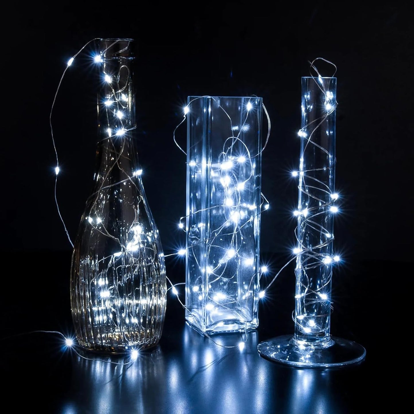 Skiennix 8 Pack White Fairy Lights - 7Ft 20 LED Twinkle String Lights | Battery Operated & Waterproof for Weddings, Parties, and Home Decor