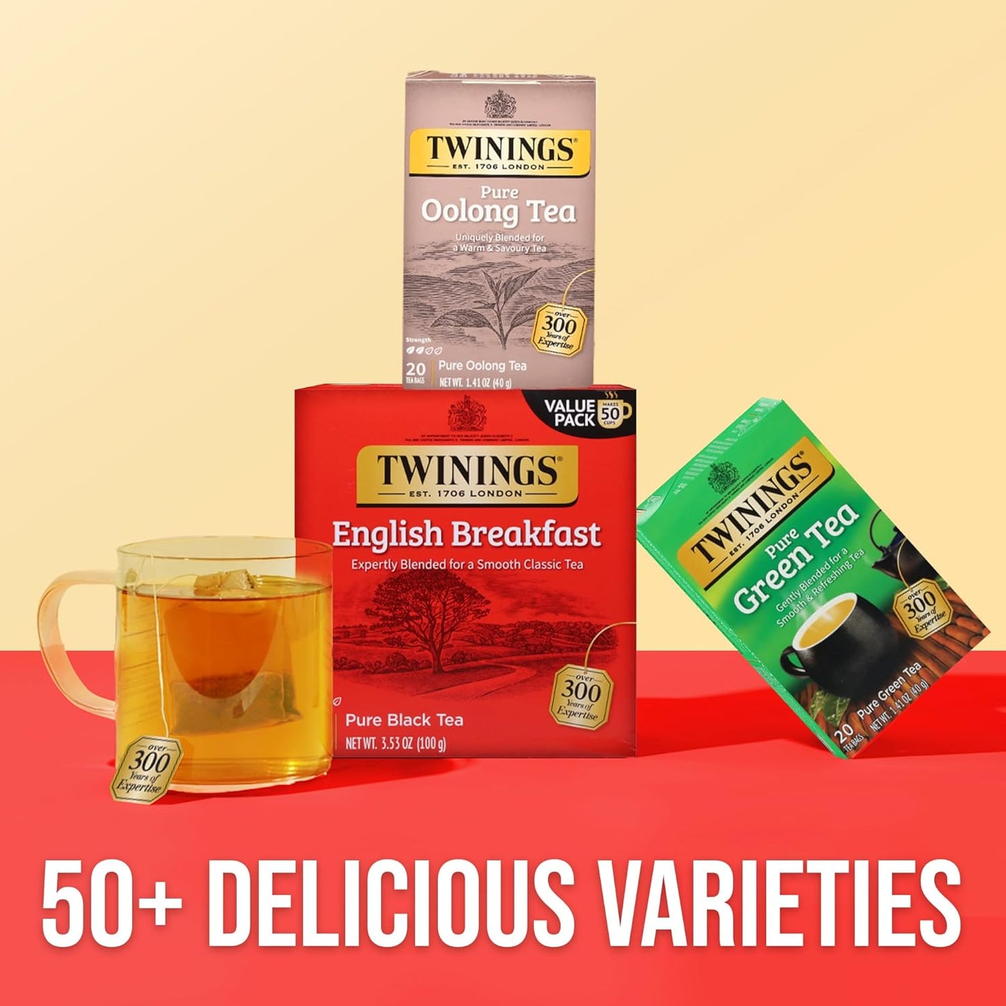 Twinings of London Oolong Tea Bags - Pure Flavor, 20 Count | Pack of 6 for Tea Lovers