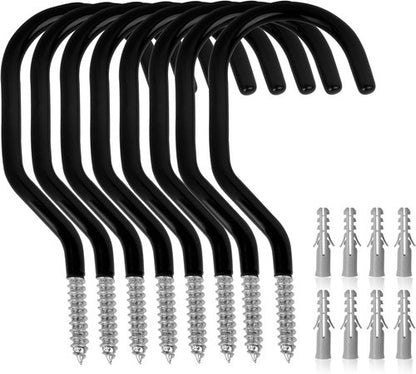 GURADESIGN Heavy Duty Bike Hooks - 8-Pack, 100 LBS Capacity, 6 Inch for Garage Wall & Ceiling