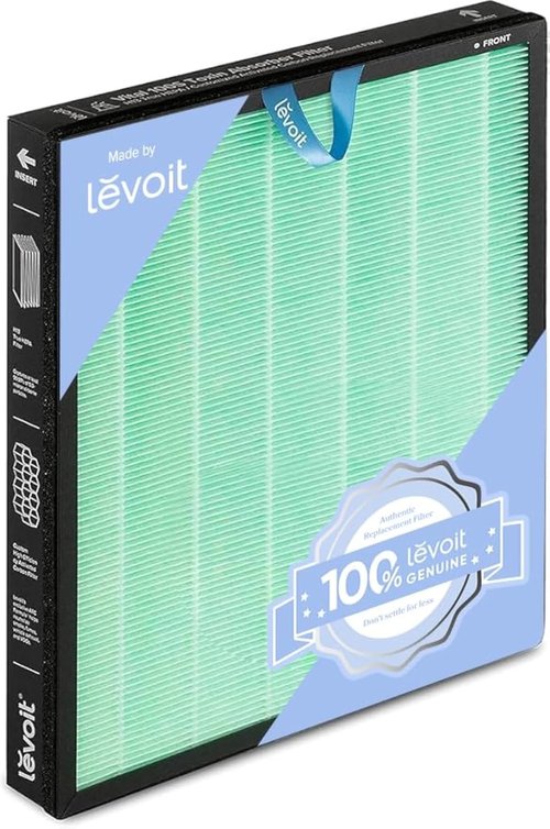 LEVOIT Vital 100S-P Air Purifier Replacement Filter - HEPA & Activated Carbon for Odor Removal | Green, 1 Pack
