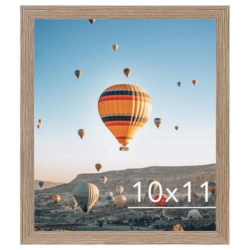 JCJMY 10x11 Picture Frame Rustic Brown for Wall Hanging, Wall Mounting Horizontally or Vertically, 10 x 11 Wall Gallery Poster Photo Frame with Shatter Resistant Plexiglass, Rustic Brown