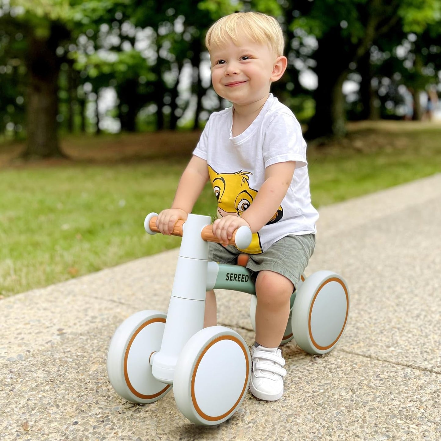 SEREED Baby Balance Bike - Safe 4-Wheel Design for 1 Year Olds | Perfect First Birthday Gift for Toddlers