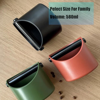 Knock Box by Barista Style - 4.6 In Espresso Grounds Container with Removable Rod | Non-Slip Base (Black)