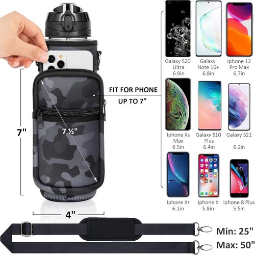 Fimibuke 32 oz Water Bottle - BPA-Free Leakproof Sport Bottle with Straw & Insulated Sleeve | Perfect Gift for Active Lifestyle