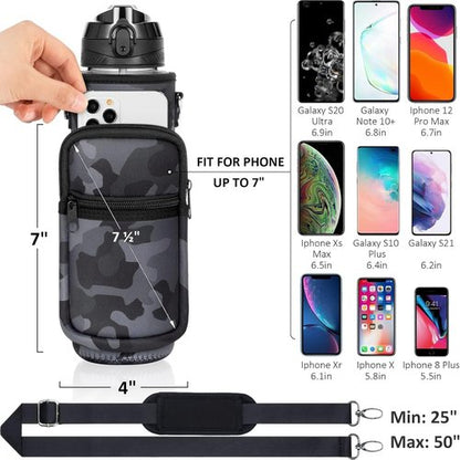 Fimibuke 32 oz Water Bottle - BPA-Free Leakproof Sport Bottle with Straw & Insulated Sleeve | Perfect Gift for Active Lifestyle