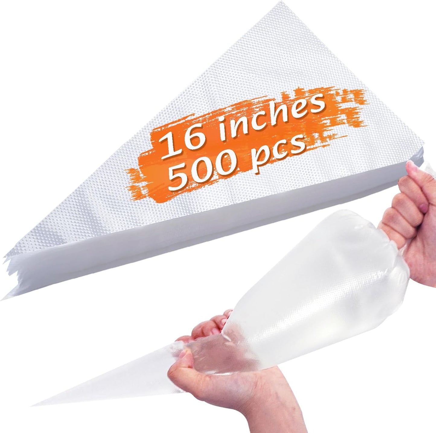 Skiennix Disposable Piping Bags - Thickened Design for Cake Decorating | 16 Inches, 500 Pcs