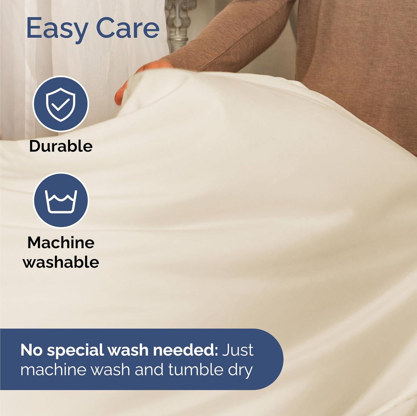 Skiennix Twin Size 3 Piece Sheet Set - Comfy, Breathable & Cooling Bedding - Ultra-Soft, Deep Pockets, Off White