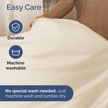 Skiennix Twin Size 3 Piece Sheet Set - Comfy, Breathable & Cooling Bedding - Ultra-Soft, Deep Pockets, Off White