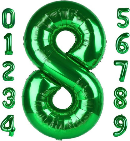 40 Inch Dark Green Number 8 Balloon - Perfect for 8th Birthday Parties, Weddings & Graduations