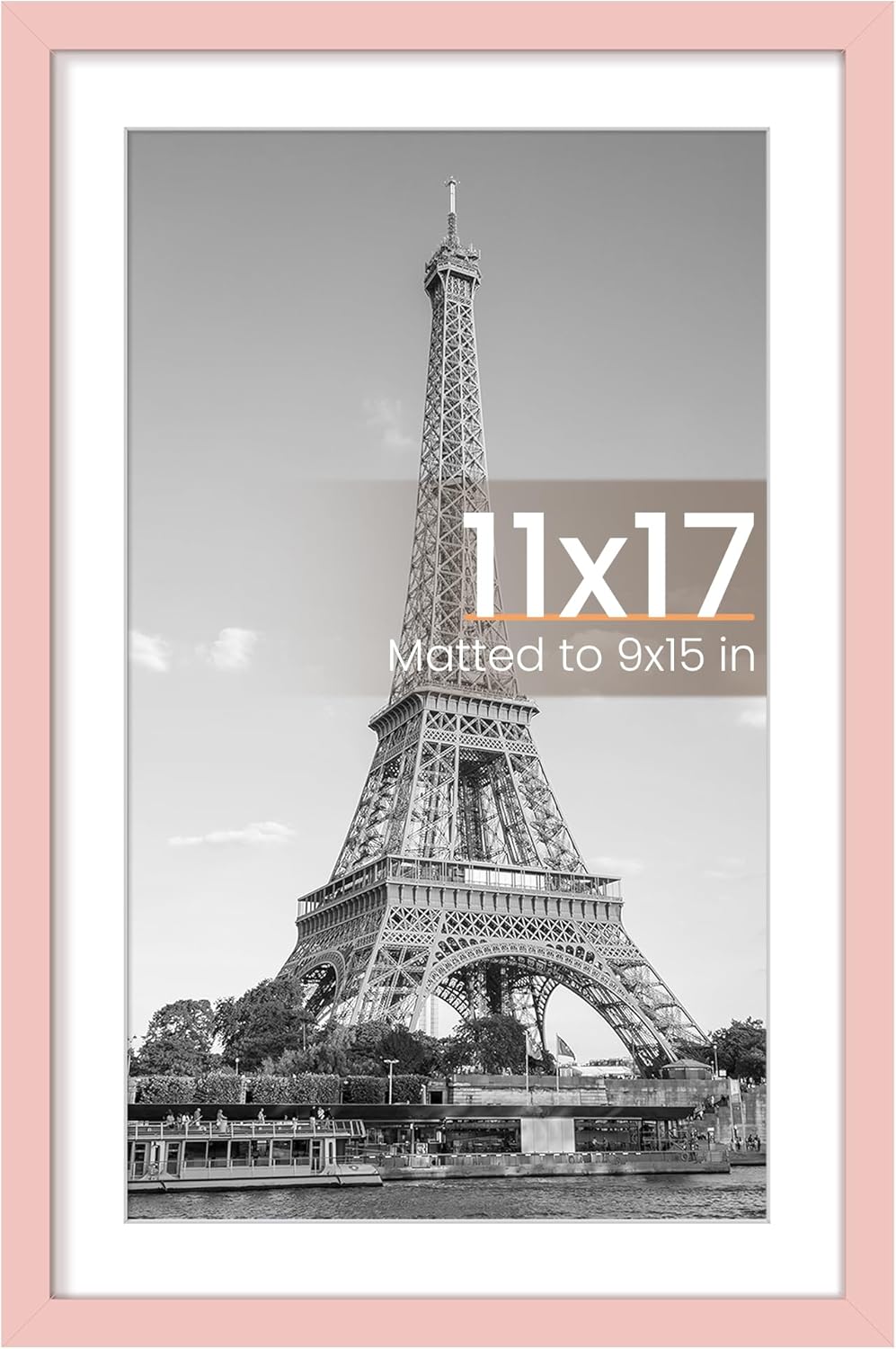 Upsimples 11x17 Picture Frame - Versatile Display for 9x15 Photos with Mat or 11x17 Without | Pink, 1 Pack