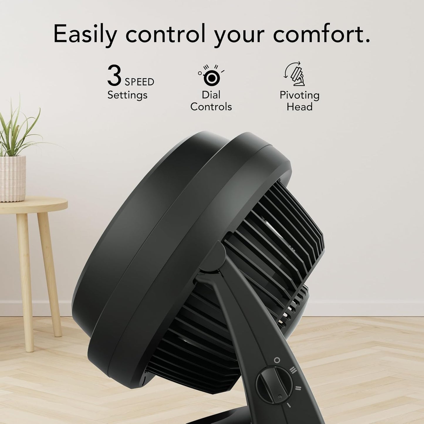 Vornado 630 Mid-Size Air Circulator - 3-Speed Quiet Fan with Adjustable Tilt - 9 in, Black