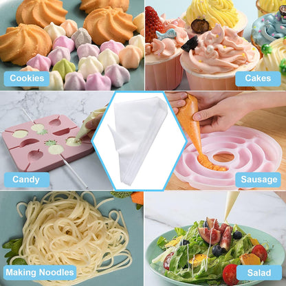 Wilton Piping Bags and Tips Set - 100 Disposable 12-Inch Bags with 7 Frosting Tips & Accessories