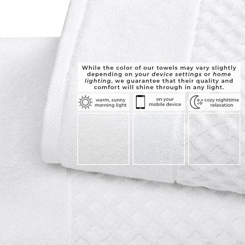 Great Bay Home Bath Towels - 100% Cotton Quick-Dry 4-Pack | Absorbent & Durable 54x27 Towels in Optic White