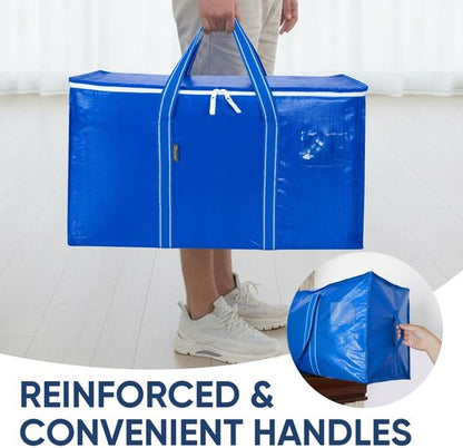 BALEINE 4-Pack Oversized Moving Bags - Heavy-Duty Storage Totes with Reinforced Handles | Royal Blue