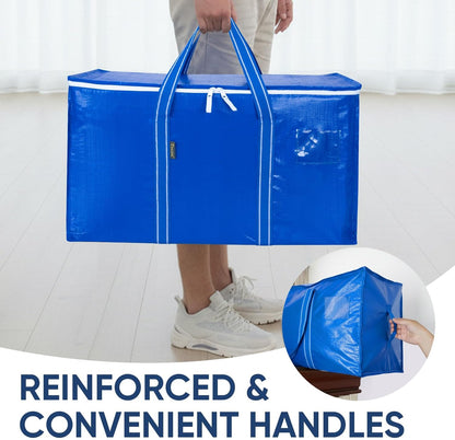 BALEINE Oversized Moving Bags - Heavy-Duty Storage Totes with Reinforced Handles | Royal Blue, 2-Pack