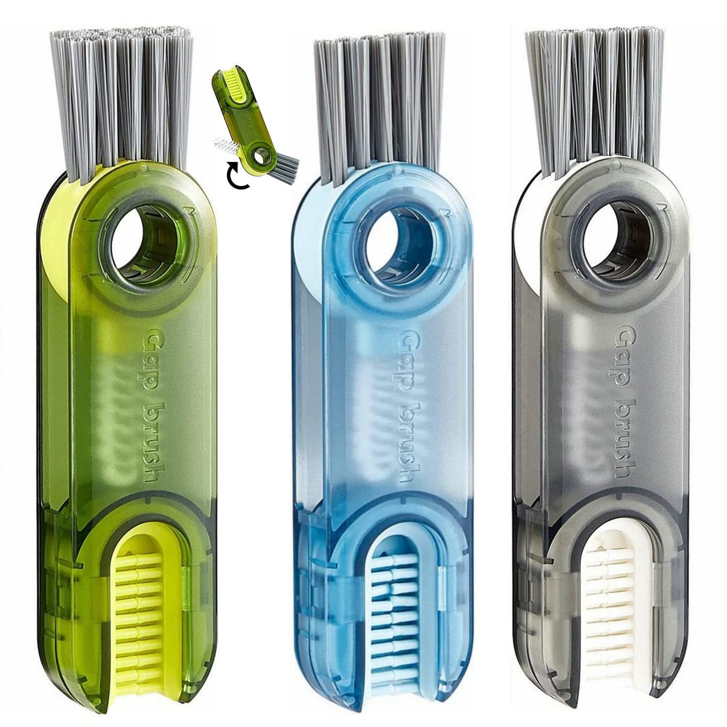 3pc 3 in 1 Bottle Cup Lid Brush Straw Cleaner Tools Multi-Functional Crevice Cleaning Brush Clean Brushes for Tiny Bottle Nursing Bottle Cups Cover