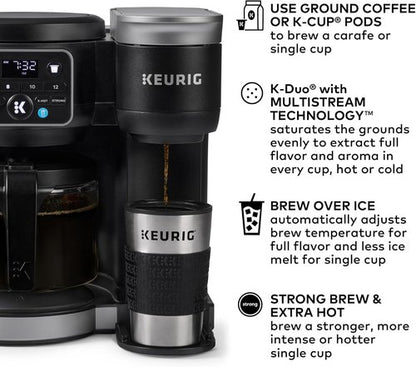 Keurig K-Duo Coffee Maker - Hot & Iced Brewing with MultiStream Technology | 72oz Reservoir (Renewed)