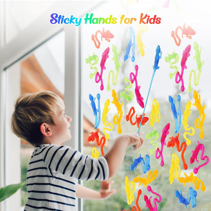 Skiennix 30 PCS Sticky Gecko Hands - Stretchable Lizard Toys for Kids | Perfect Party Favors & Treasure Box Prizes