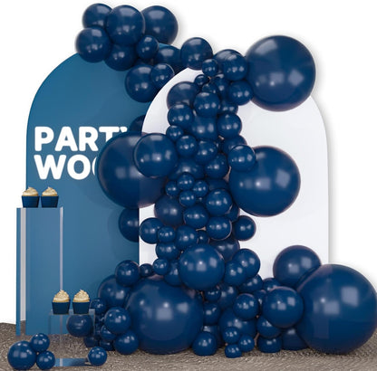 PartyWoo Navy Blue Balloon Arch Kit - 140pcs in Various Sizes for Graduation, Weddings & Birthdays