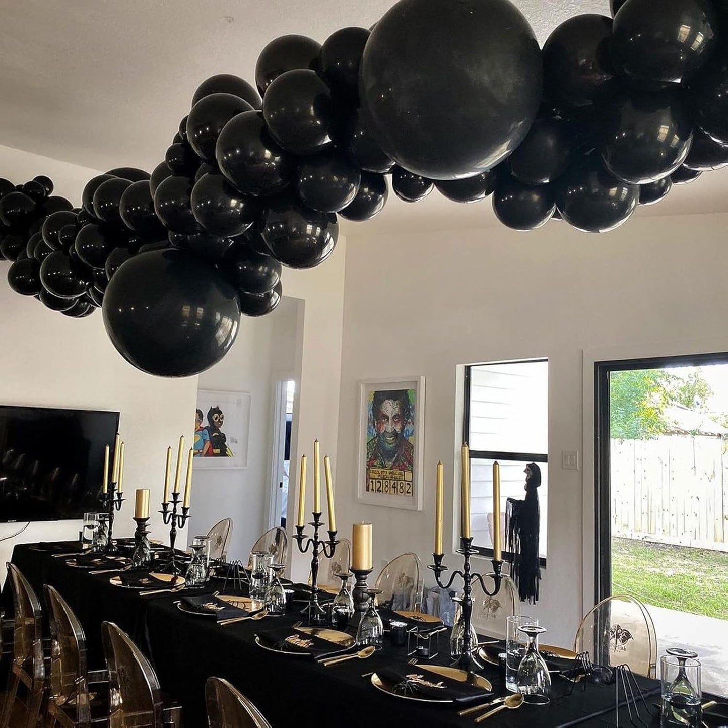 Skiennix 18 Inch Black Latex Balloons - 20 Pack of Thick, Large Round Helium Balloons for Celebrations