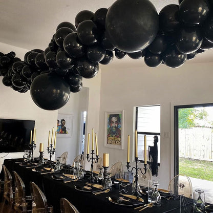 Skiennix 18 Inch Black Latex Balloons - 20 Pack of Thick, Large Round Helium Balloons for Celebrations