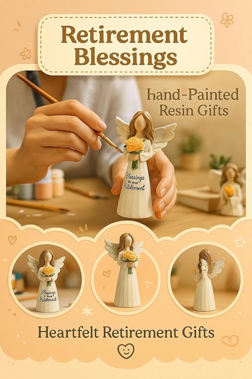 GoGnome Retirement Gift - Resin Angel Statue for Women | Perfect Desk Decor for Coworkers, Teachers, Nurses, and Friends