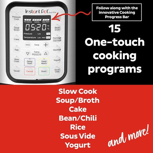 Instant Pot Duo Plus 9-in-1 Electric Pressure Cooker - Versatile Stainless Steel Design, 3 Quart Capacity | Includes 800+ Recipes