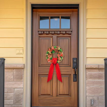 RunNico Front Door Wreath Blank Sash - 3.3" W x 52.8" L Red Wreath Accessories for Holiday Decor