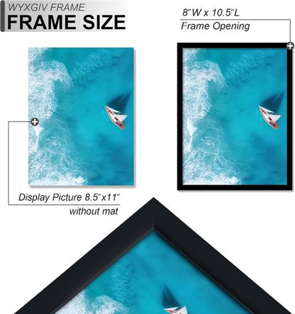 Lightweight Black Picture Frame Set by [Brand Name] - Durable 8.5x11 Inch High-Clarity Display (2 Pack)